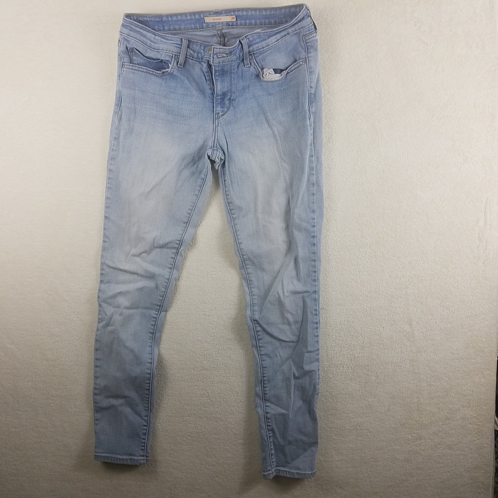 Levis 711 Skinny Jeans Womens 30 Light Wash Blue Mid Rise Denim Stretch Pants